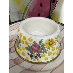 Mackenzie Childs Retired Buttercup Design Small Dog Cat Bowl Pet Bowl 3”